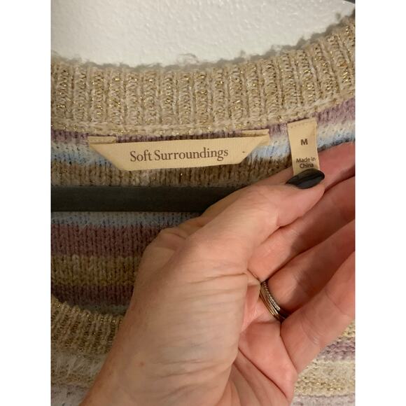 Soft Surroundings Wrenley‎ Stripe Sweater size medium - Picture 4 of 8